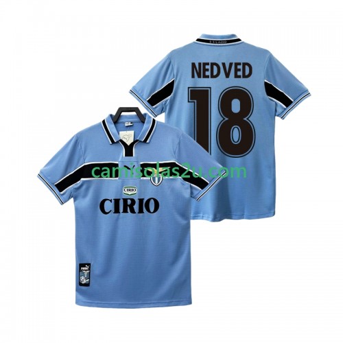 Camisolas de futebol Lazio NEDVED 18 1999 Retro Equipamento Principal 1998 Manga Curta Camisolas de futebol Lazio NEDVED 18 1999 Retro Equipamento Principal 1998 Manga Curta